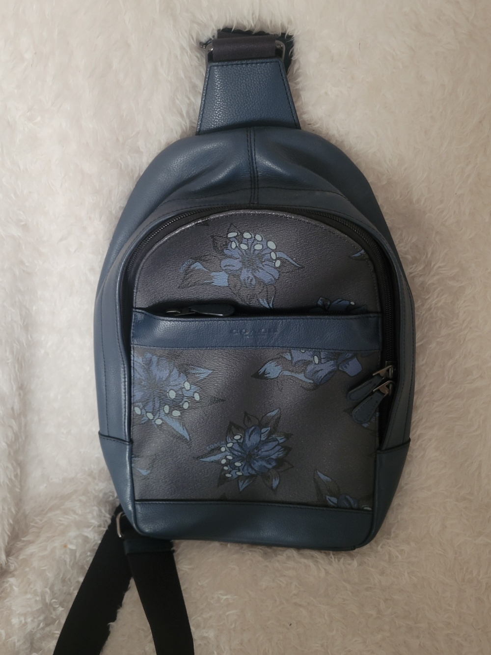 Coach Blue Floral Sling Bag